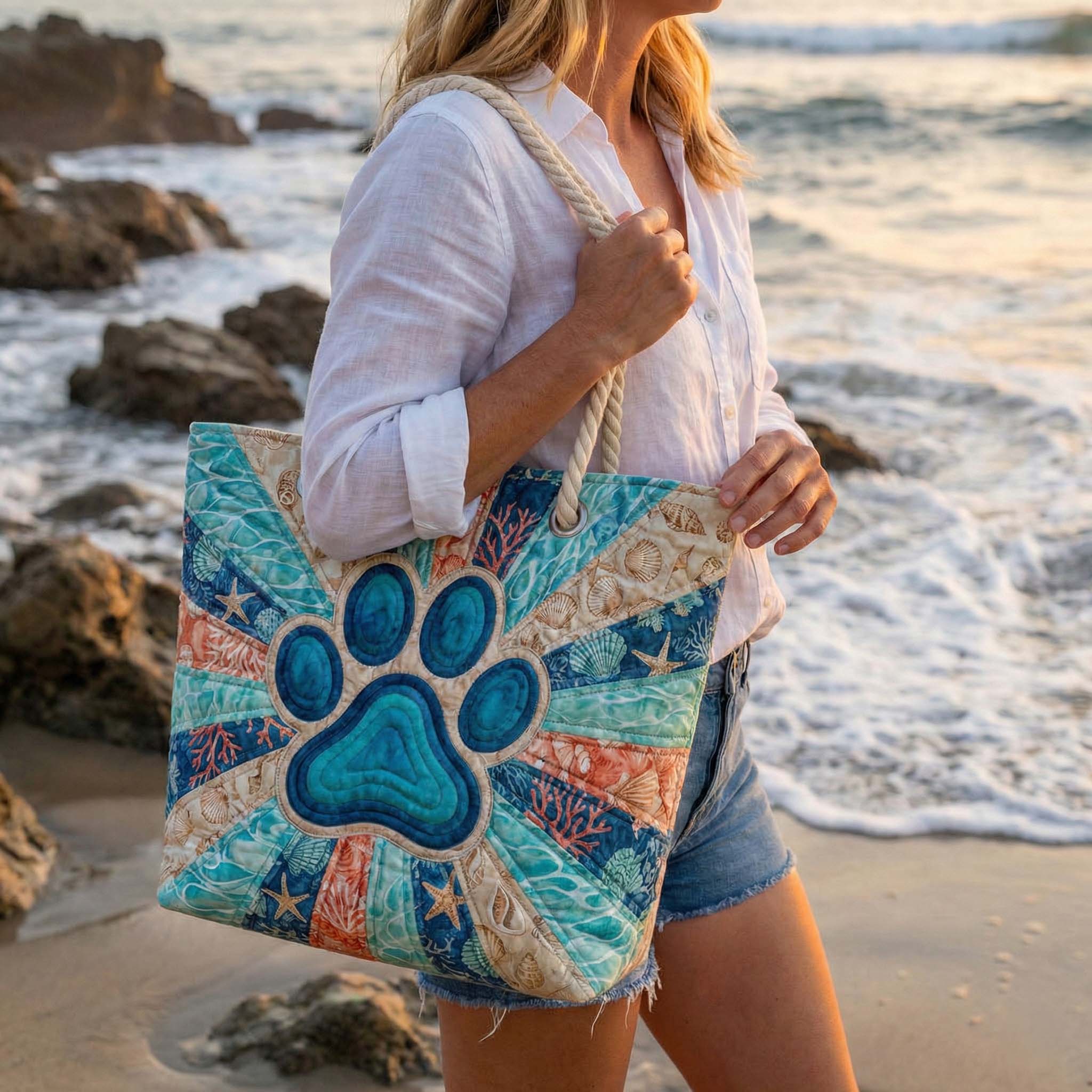Quilted Beach Bag with Print
