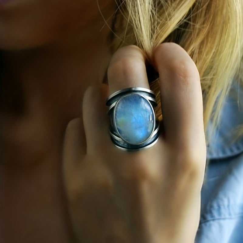 Bague en pierre de lune magique