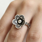 Bague Minimaliste Fleurs Rétro