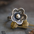 Bague Minimaliste Fleurs Rétro