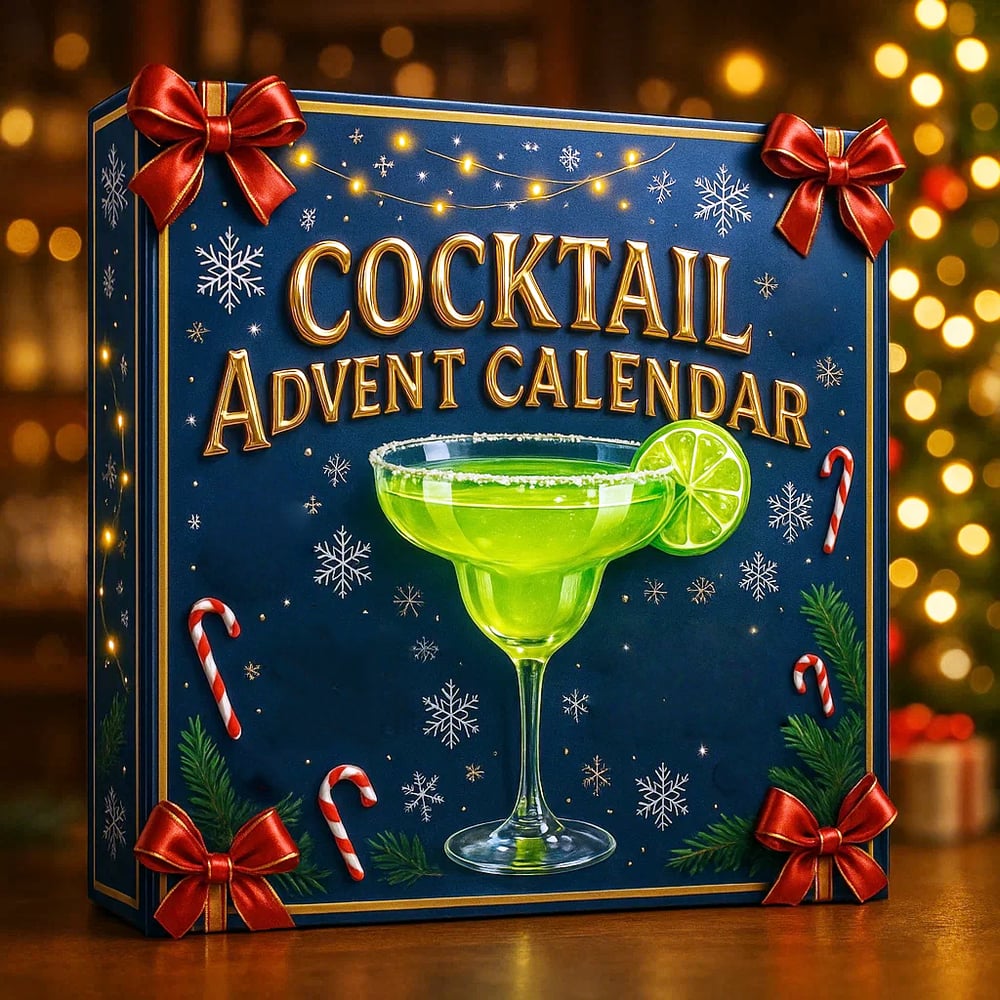 🎄Calendrier de l'Avent Cocktail en Acrylique 2D 2025 (Acrylique 2D, impression unilatérale)