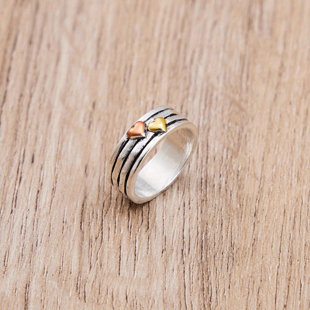 Bague de Mode Rétro Multi-Couches en Forme de Cœur