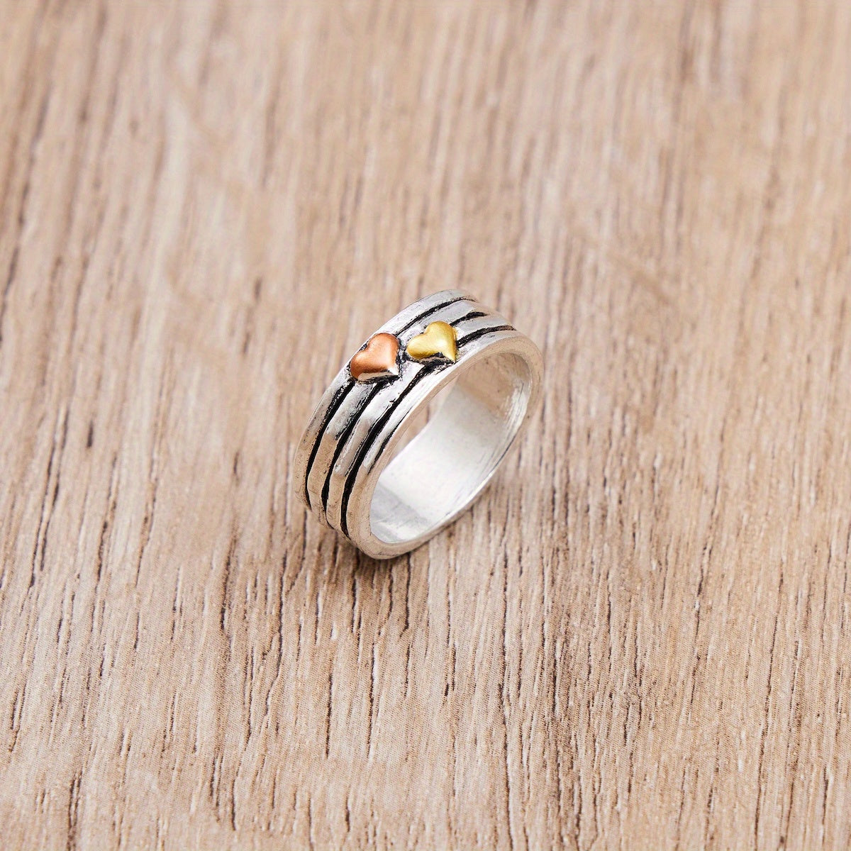 Bague de Mode Rétro Multi-Couches en Forme de Cœur