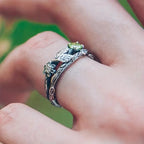 Bague Branche en Zirconie Verte