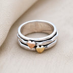 Bague de Mode Rétro Multi-Couches en Forme de Cœur