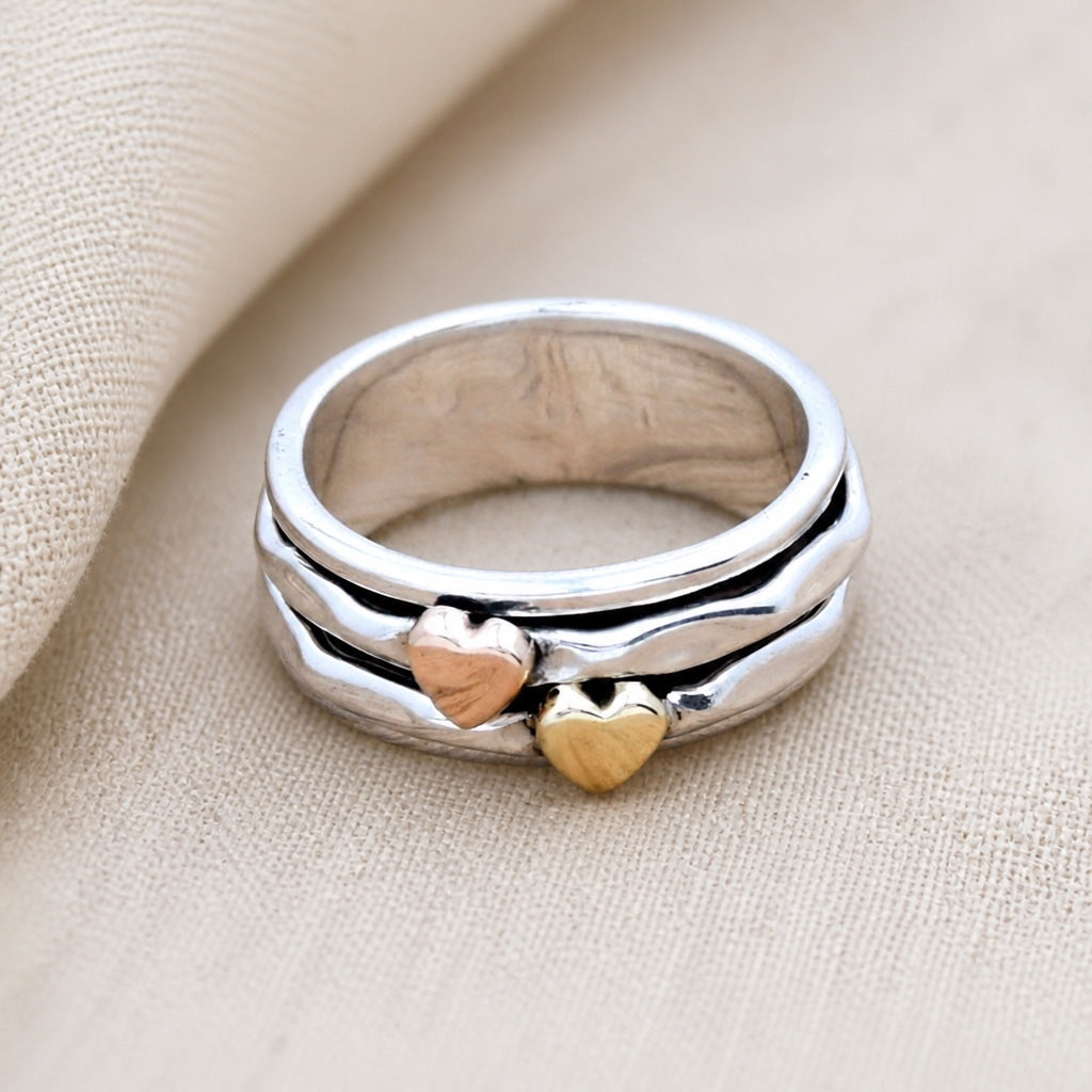 Bague de Mode Rétro Multi-Couches en Forme de Cœur