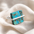 Bague en Cube de Turquoise Exquise