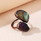 Bague en Pierre à Double Tête Radieuse