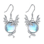 Boucles d'oreilles Brunhilde en pierre de lune