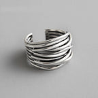 Bague Ajustable en Argent à Couches