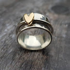 Mely - Bague en argent cœur doré