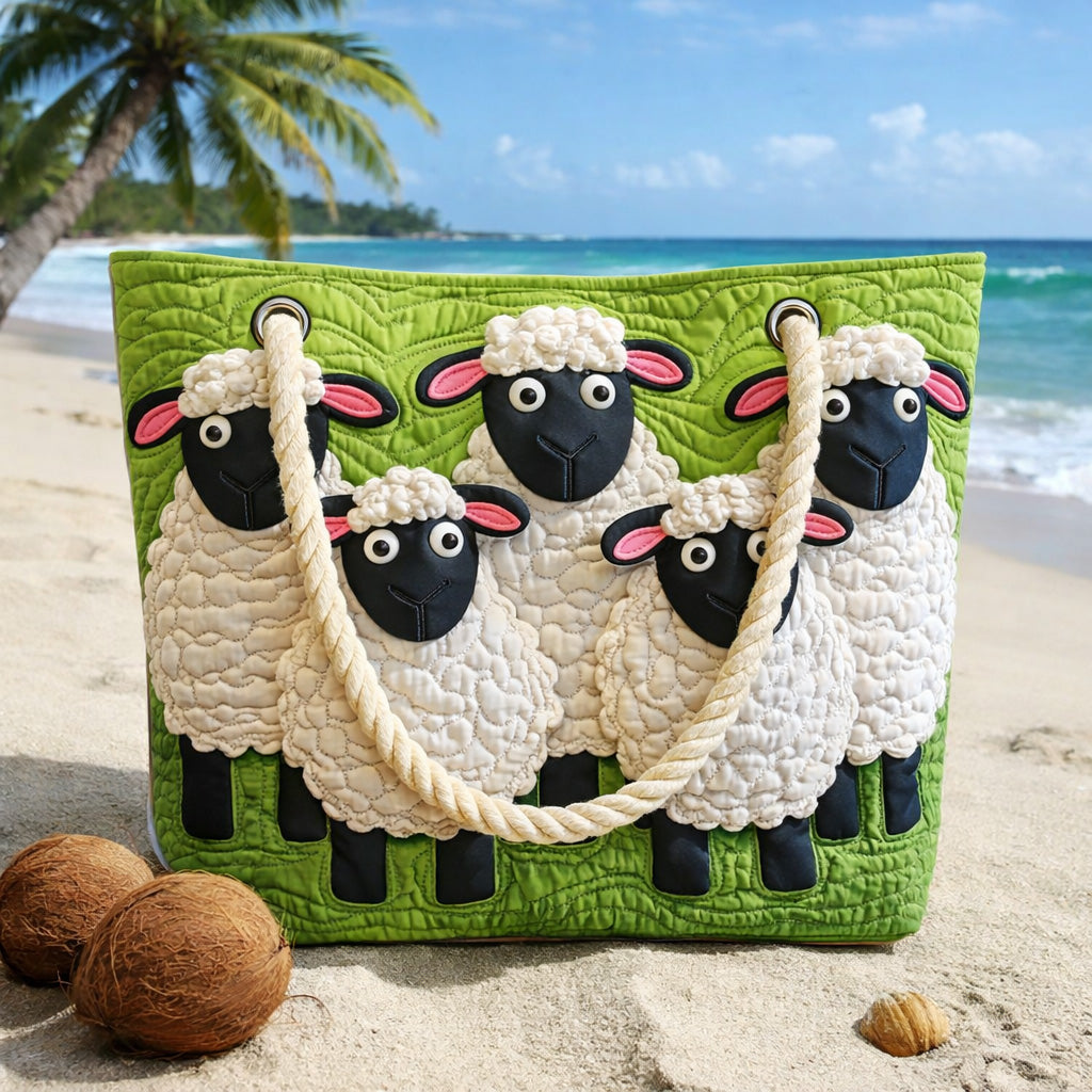 Quilted Beach Bag Cloud of Sheep