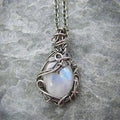 Collier en pierre de lune - Pendentif en fil