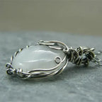 Collier en pierre de lune - Pendentif en fil