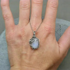 Collier en pierre de lune - Pendentif en fil