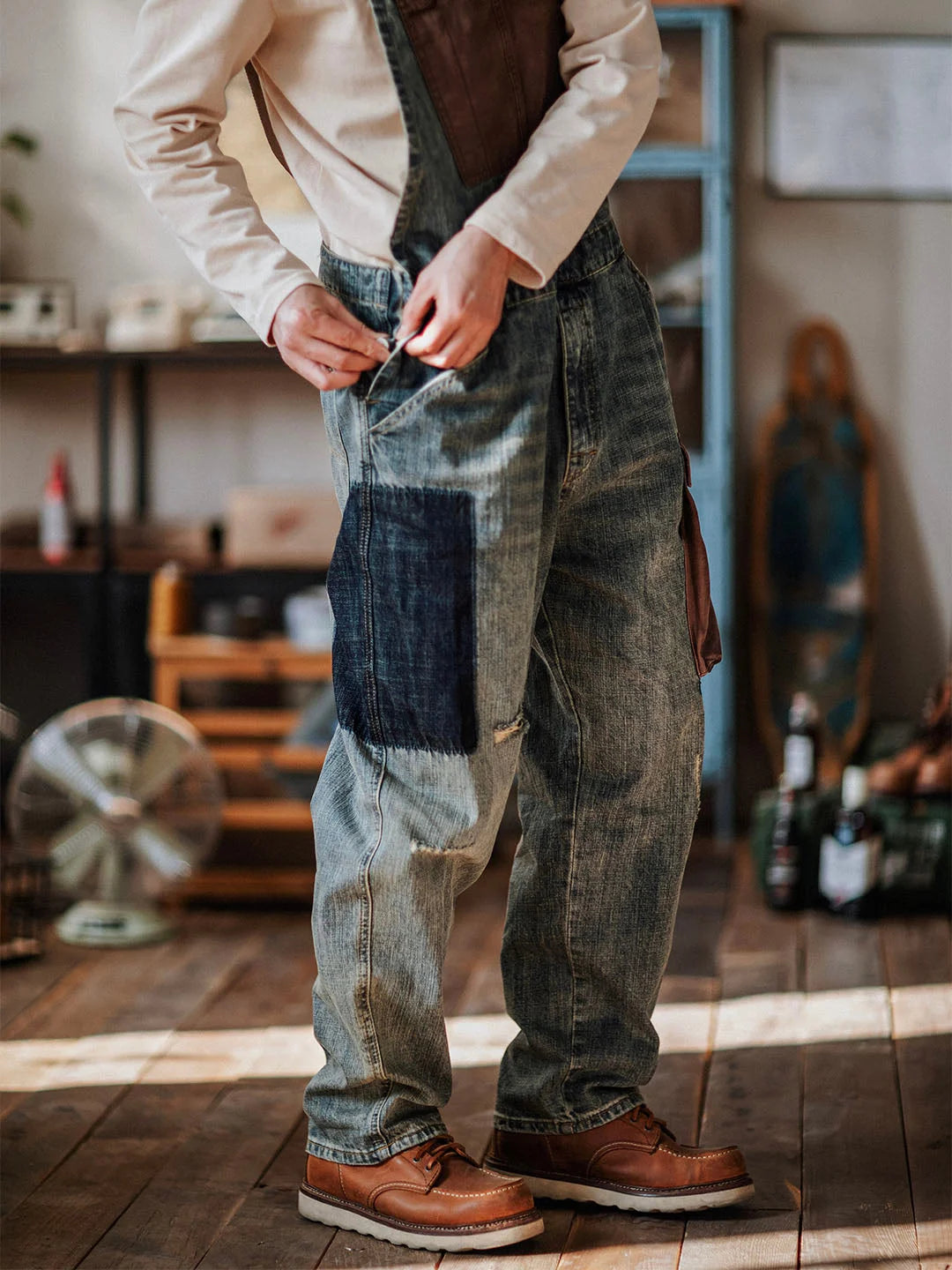 Paul™ | Pantalon à bretelles bleu clair décontracté