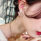 Boucles d'oreilles en Zirconia Multicolore en Argent