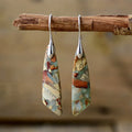 Boucles d'Oreilles Vintage avec Pierre Naturelle