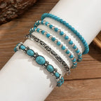 Bracelet en perles turquoise bohémien