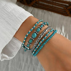 Bracelet en perles turquoise bohémien