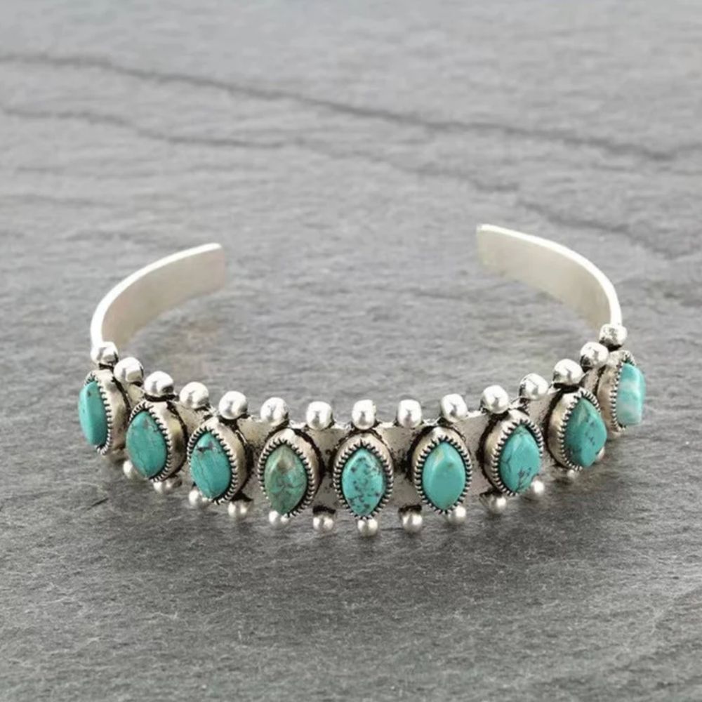 Bracelet de Manchette Turquoise Azmira