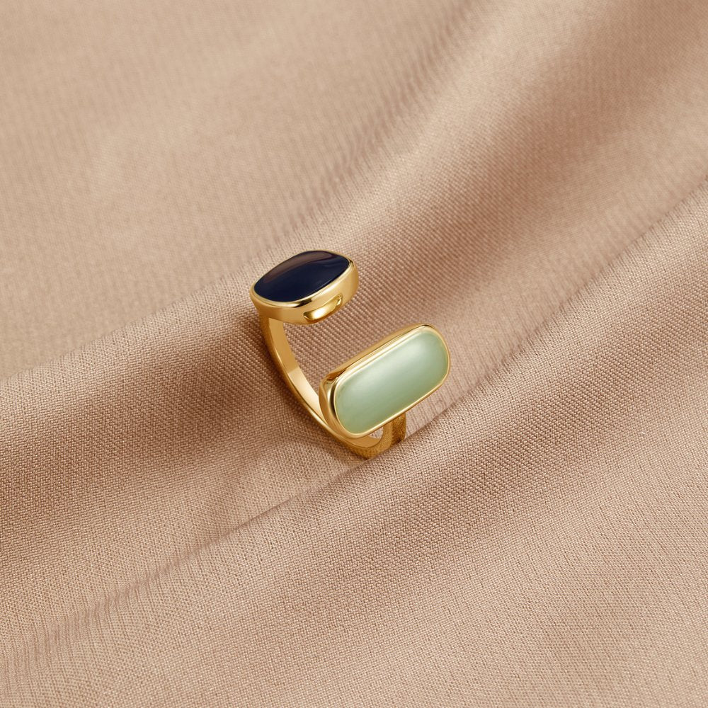 Bague Enveloppante avec Aigue-Marine