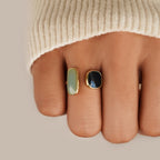 Bague Enveloppante avec Aigue-Marine