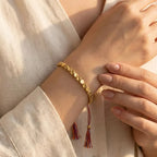 Bracelet "Bouclier Tibétain" en Perles de Cuivre