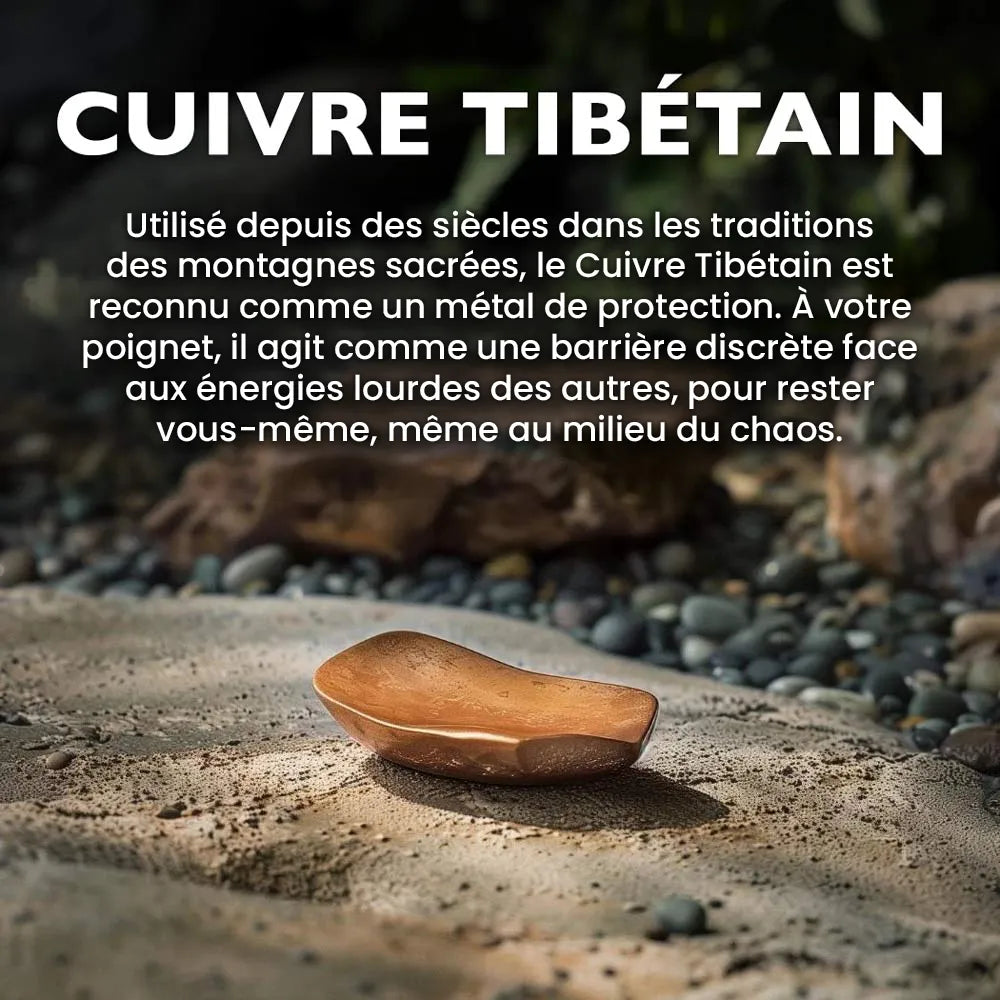 Bracelet "Bouclier Tibétain" en Perles de Cuivre