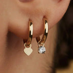 Boucles d'oreilles créoles avec pierres Larmes de Lune