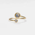 Bague Double Pierre en Labradorite et Pierre de Lune