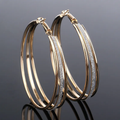 Boucles d'Oreilles Créoles en Or Vintage Brillant