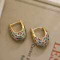 Boucles d'Oreilles Élégantes avec Crystals Colorés